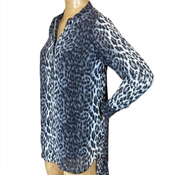 Belle by Kim Gravel Leopard Print V-Neck Tunic Top Sz XS 19277 - Picture 3 of 6